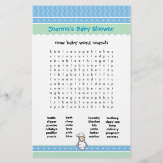 Papier Jeu de Baby Shower - Recherche de mots