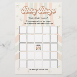 Papier Jeu de baby shower rétro les années 70 super, baby