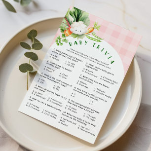 Papier Jeu de baby shower rose trivia pour bébé cultivé l