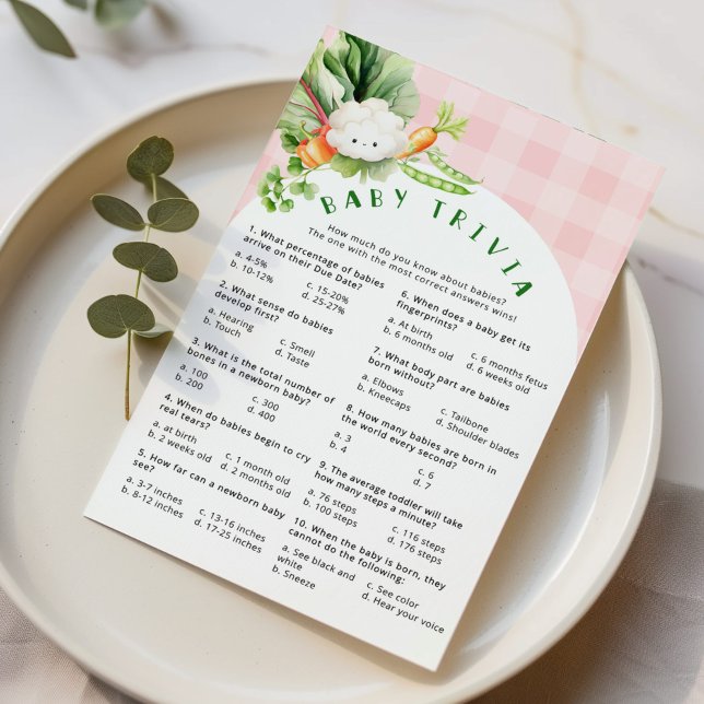 Papier Jeu de baby shower rose trivia pour bébé cultivé l (Créateur téléchargé)