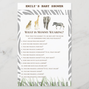 Papier Jeu de Baby shower sauvage africain IMPRIMÉ