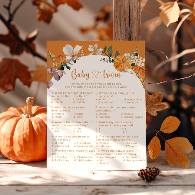 Papier Jeu de baby shower sur les bébés et les citrouille (Créateur téléchargé)