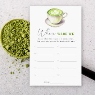 Papier Jeu de baby shower thé matcha Où étions-nous
