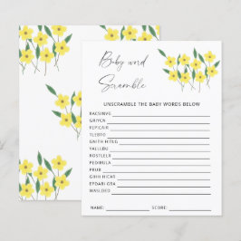 Papier Jeu de baby shower Word de fleur sauvage