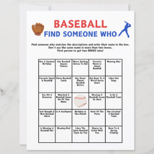 Papier Jeu de baseball Trouve quelqu'un