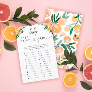Papier Jeu de bébé de douche de bébé Citrus Orange