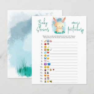 Papier Jeu de bébé shower avec l'image de l'émoji lapin