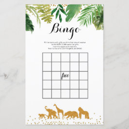 Papier Jeu de bingo aquarelle Safari