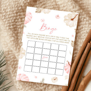Papier Jeu de Bingo Automne Citrouille Douce Rose
