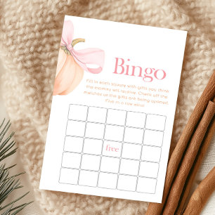 Papier Jeu de Bingo avec un Petit Citrouille Orange et un