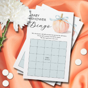 Papier Jeu de Bingo Baby Shower Blue Bow Pumpkin