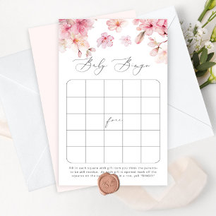 Papier Jeu de bingo baby shower cerise fleur
