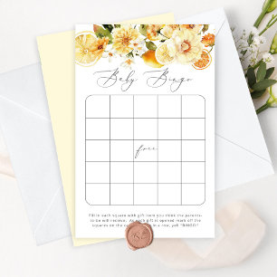 Papier Jeu de bingo baby shower citron moderne
