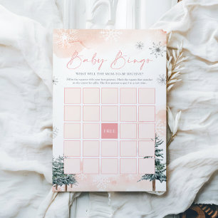 Papier Jeu de Bingo Baby shower d'hiver