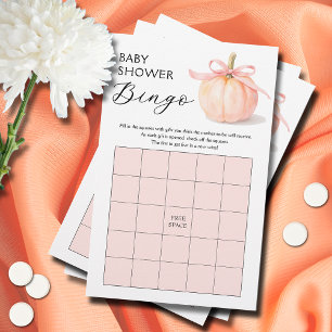 Papier Jeu de Bingo Baby Shower Fille Citrouille à Ruban
