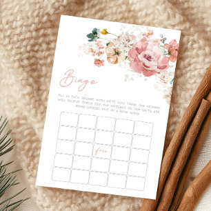 Papier Jeu de Bingo Baby Shower Fleur de Printemps