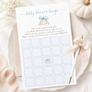 Papier Jeu de Bingo Baby Shower Garçon Thème Citrouille B
