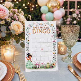 Papier Jeu de bingo Baby Shower Princesse Grenouille à l'