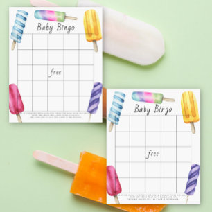 Papier Jeu de bingo bébé Popsicle aquarelle