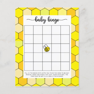 Papier Jeu de bingo de Baby shower d'abeilles