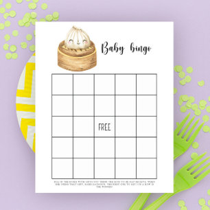 Papier Jeu de bingo de Baby shower de Dumpling mignon