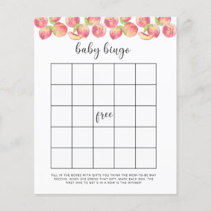 Papier Jeu de bingo de Baby shower de pêche d'aquarelle