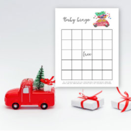 Papier Jeu de bingo de Baby shower d'hiver