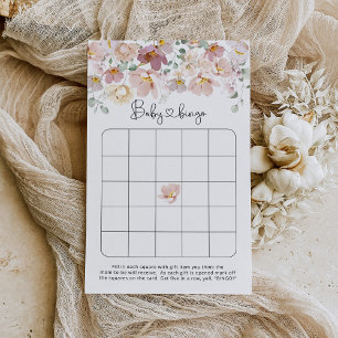Papier Jeu de bingo de baby shower fleur sauvage