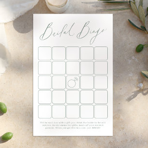 Papier Jeu de bingo de douche de mariée écriture moderne