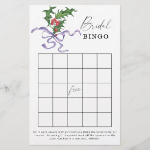 Papier Jeu de bingo de douche nuptiale d'hiver