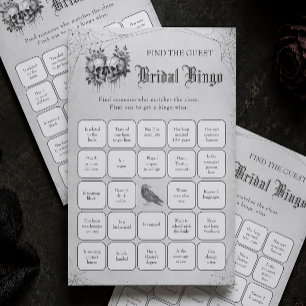 Papier Jeu de bingo de mariage Crâne Halloween Trouvez l'