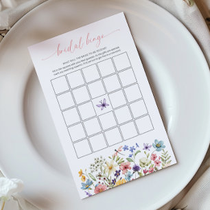 Papier Jeu de Bingo de Mariage Jardin de Papillons Fleur 