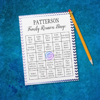 Papier Jeu de Bingo de Réunion Familiale | Chevron