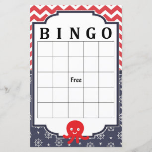 Papier Jeu de bingo d'poulpe