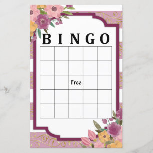 Papier Jeu de bingo en bande rose