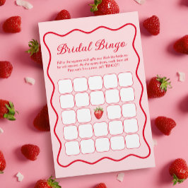 Papier Jeu de Bingo Fête des mariées fraise