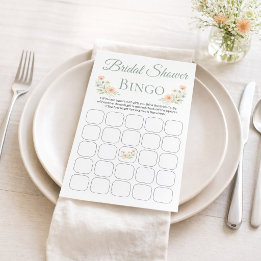Papier Jeu de Bingo Fleurs Sauvages pour Enterrement de V