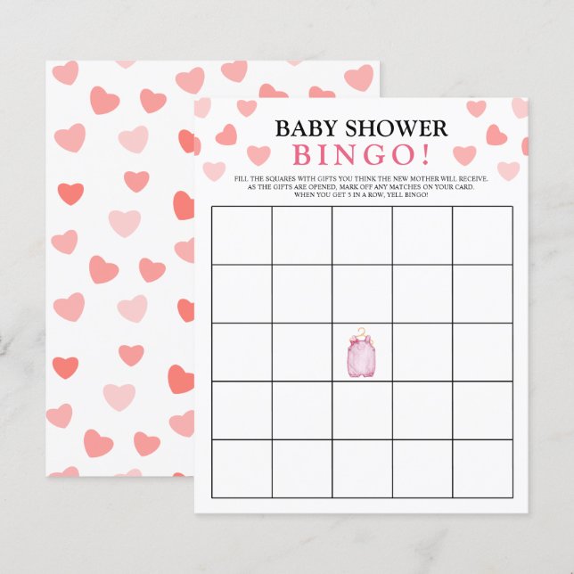 Papier Jeu de Bingo | Jeux de Baby Shower de la Saint-Val (Devant / Derrière)