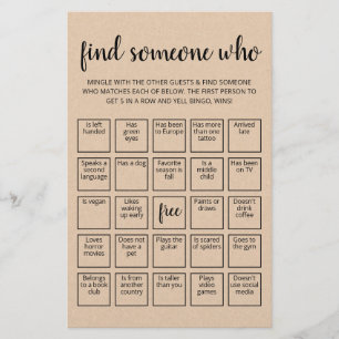 Papier Jeu de bingo modifiable pour trouver quelqu'un