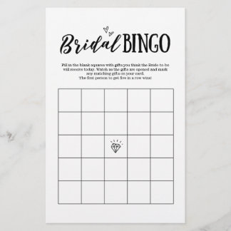Papier Jeu de bingo nuptiale pour Mariage ou Fête des mar