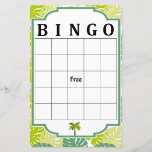 Papier Jeu de bingo Palm