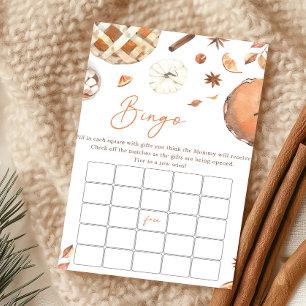 Papier Jeu de Bingo Petite Douceur d'Automne Citrouille