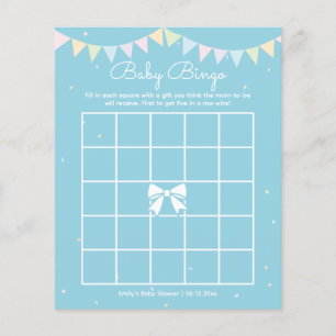Papier Jeu de Bingo pour Baby Shower Bébé Garçon Bleu Élé