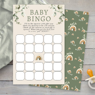 Papier Jeu de Bingo pour Baby Shower Bohème