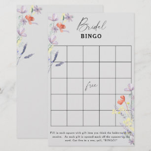 Papier Jeu de bingo pour baby shower bohème floral de mar