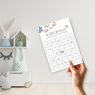 Papier Jeu de Bingo pour Baby Shower Fille Papillon