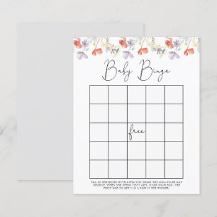 Papier Jeu de bingo pour baby shower Fleurs sauvages