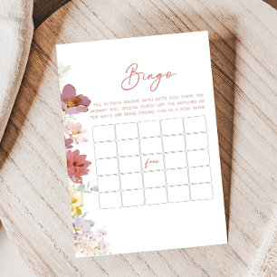 Papier Jeu de bingo pour baby shower Florals Baby Bloom