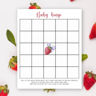 Papier Jeu de bingo pour baby shower - Fraise