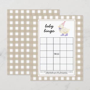 Papier Jeu de bingo pour baby shower Lucky Duck Baby